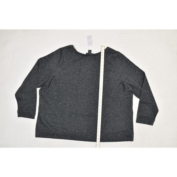 NEW Lane Bryant Plus Size 26/28 Gray Glitter Striped Blouse Long Sleeve Top - Picture 5 of 8